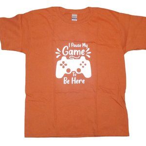 Youth T shirt Large I Pause My Game To Be Here Gamer Shirt